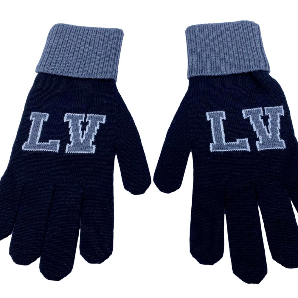 New Louis Vuitton 100% Wool LV Varsity Gloves